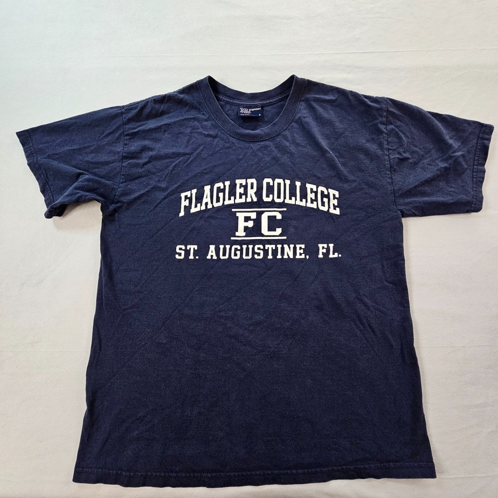 Flagler College St Augustine FL Blue Short Sleeve Cotton T-Shirt Men's L